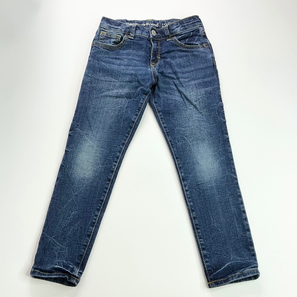 Gymboree Blue Girlfriend Jeans Kids Size 7 Adjustable Waist Dark Wash Stretch